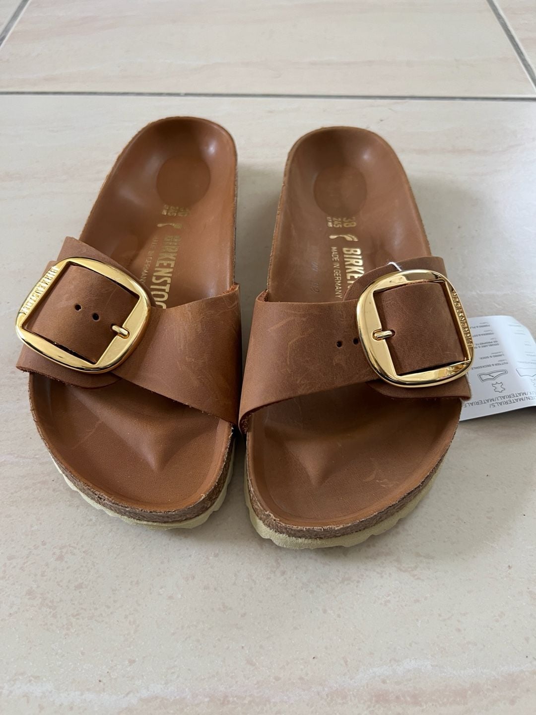 Birkenstock Madrid Big Buckle Sandal in Cognac 2