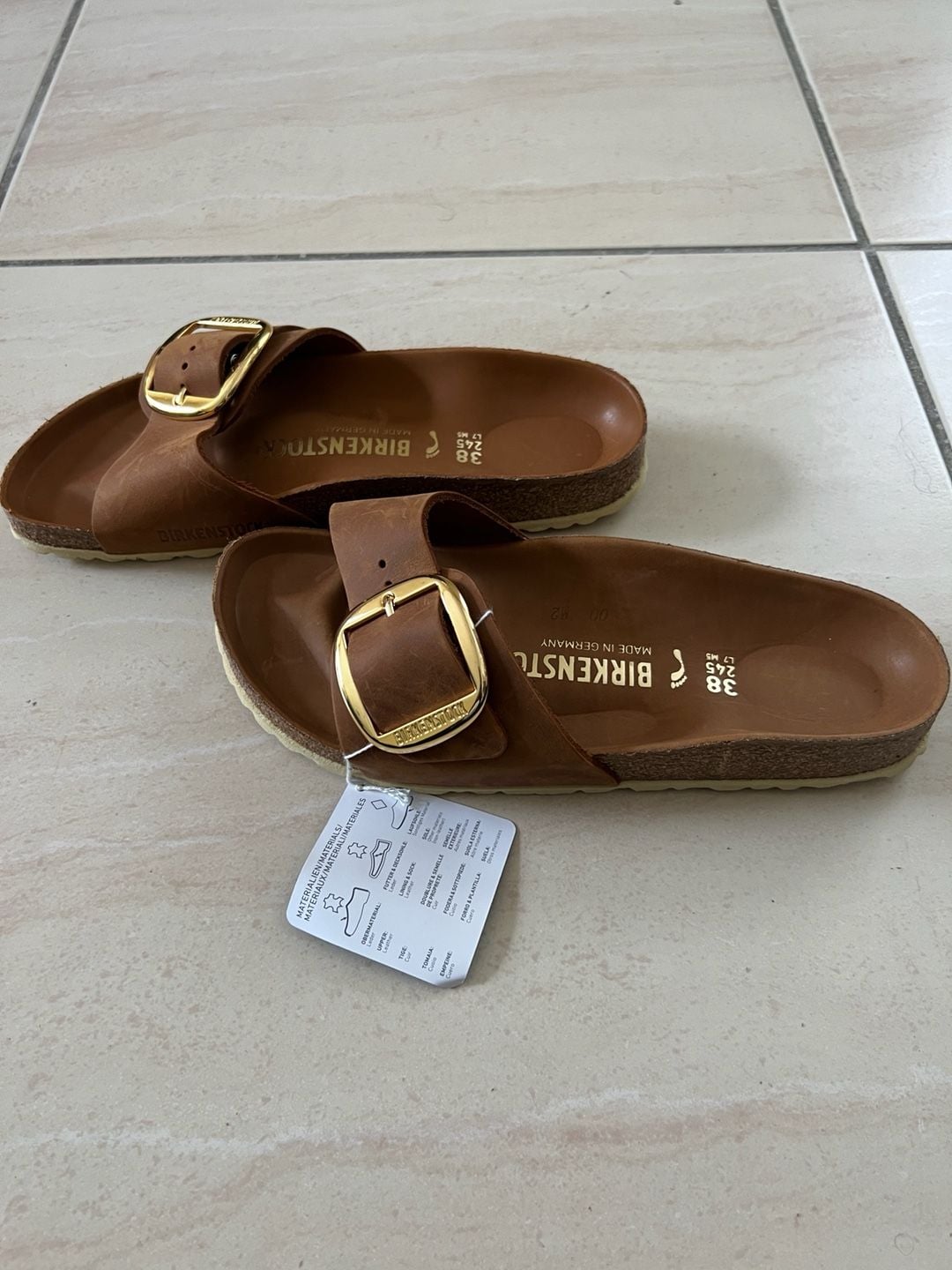 Birkenstock Madrid Big Buckle Sandal in Cognac 3