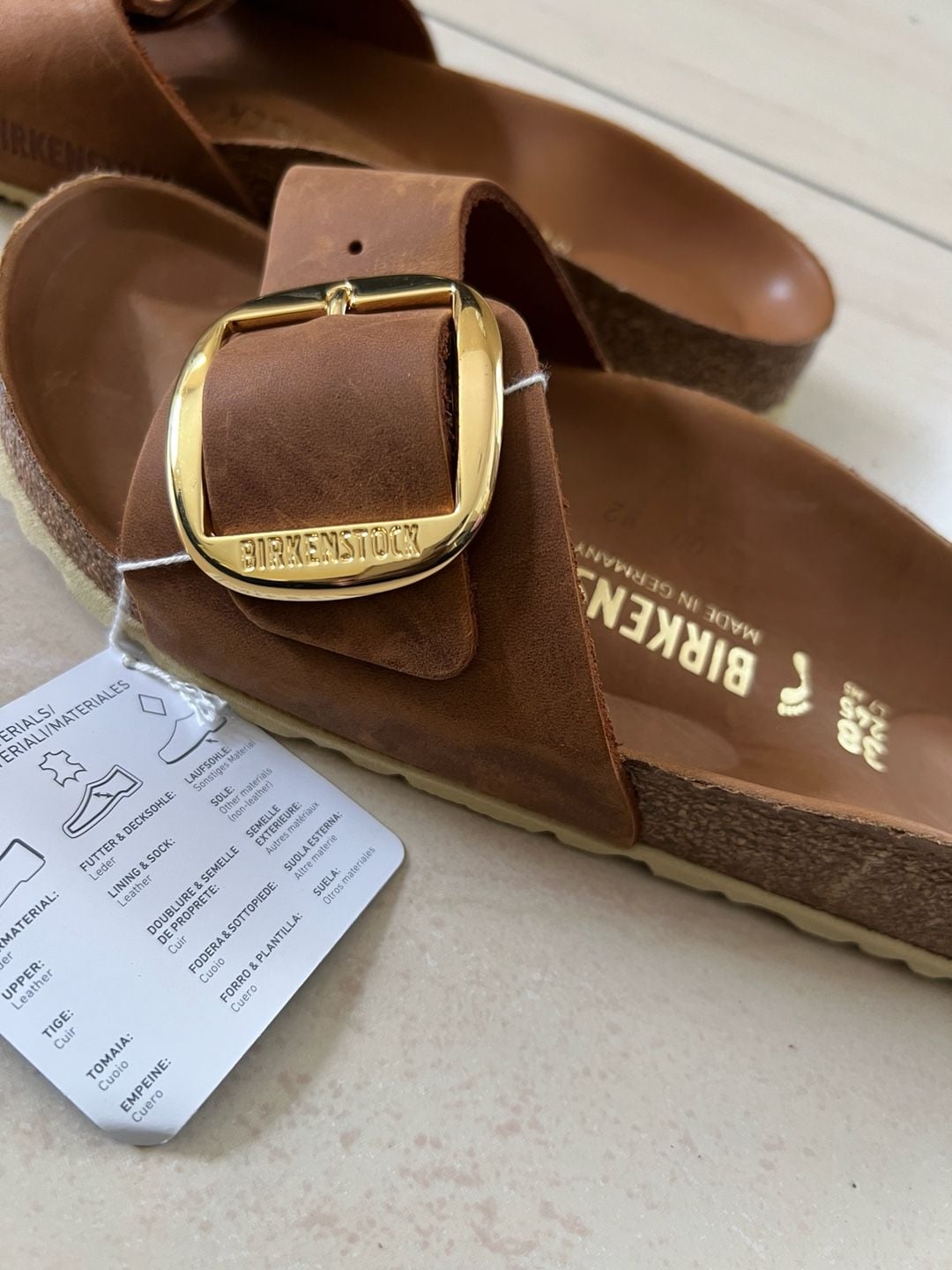 Birkenstock Madrid Big Buckle Sandal in Cognac 4