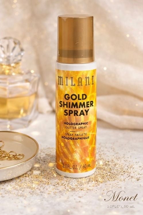 Milani Daze of Disco Gold Shimmer Spray Holographic Glitter Spray 2.0 fl oz 1
