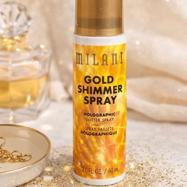 Milani Daze of Disco Gold Shimmer Spray Holographic Glitter Spray 2.0 fl oz
