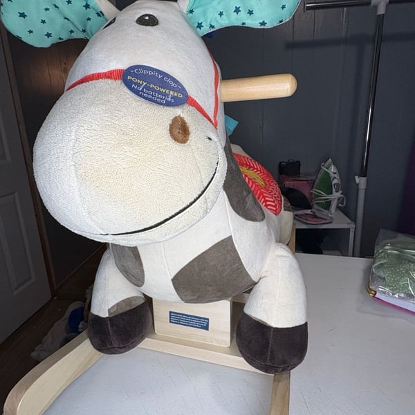 B. toys Rodeo Rocker Spotty Plush Toy Rocking Horse