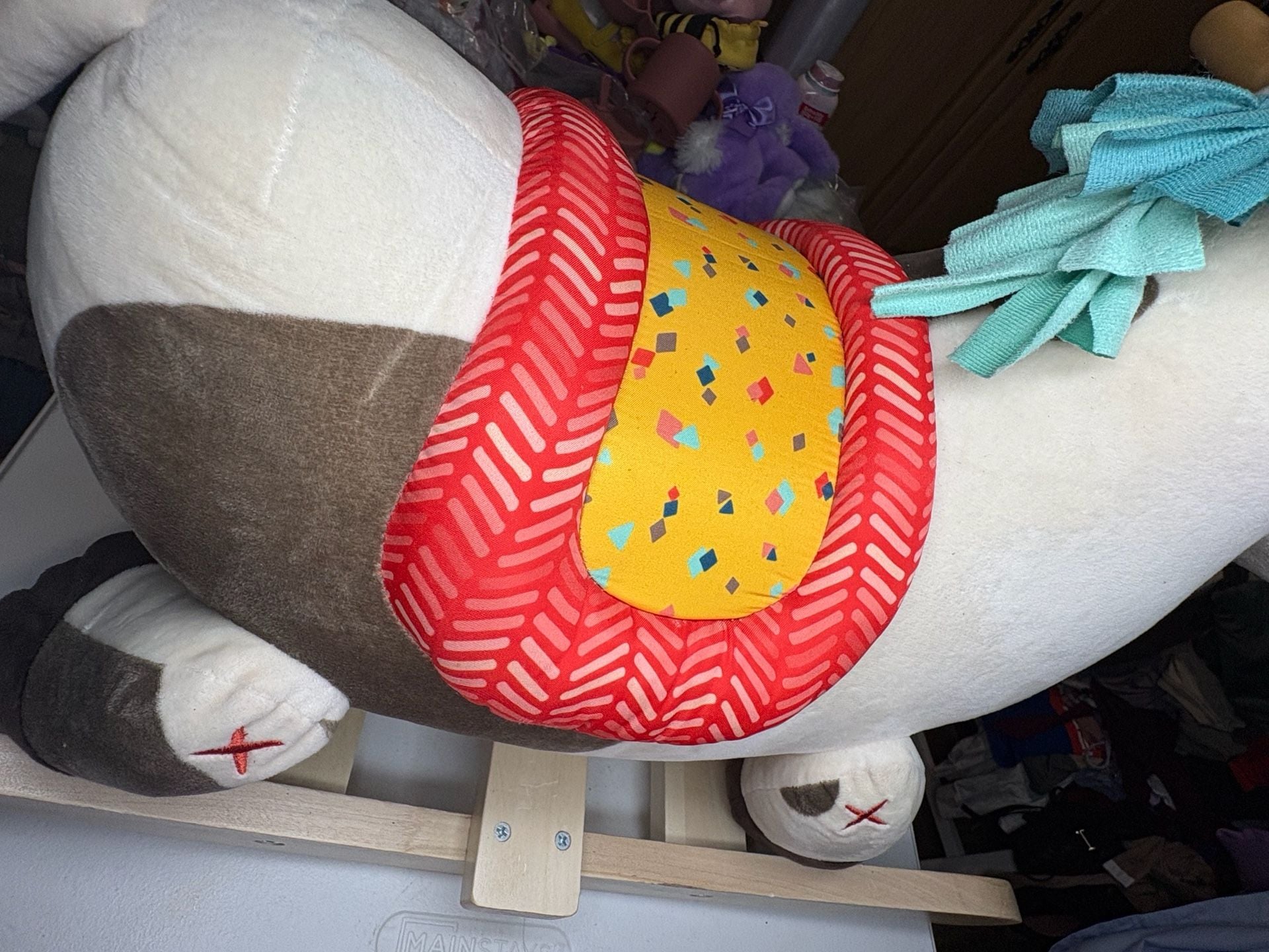 B. toys Rodeo Rocker Spotty Plush Toy Rocking Horse 3