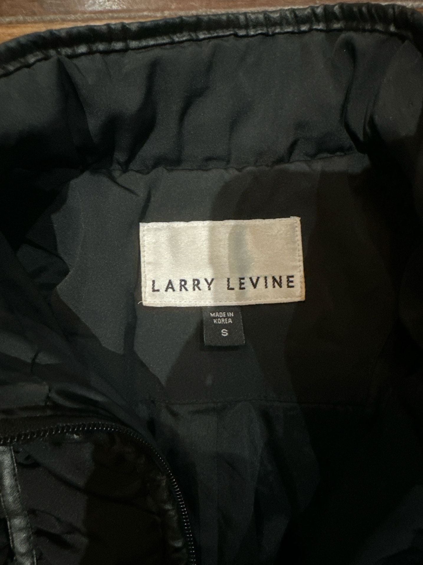 Larry Levine Women's Black Ruched Zip-Up Jacket with Faux Leather Trim 4