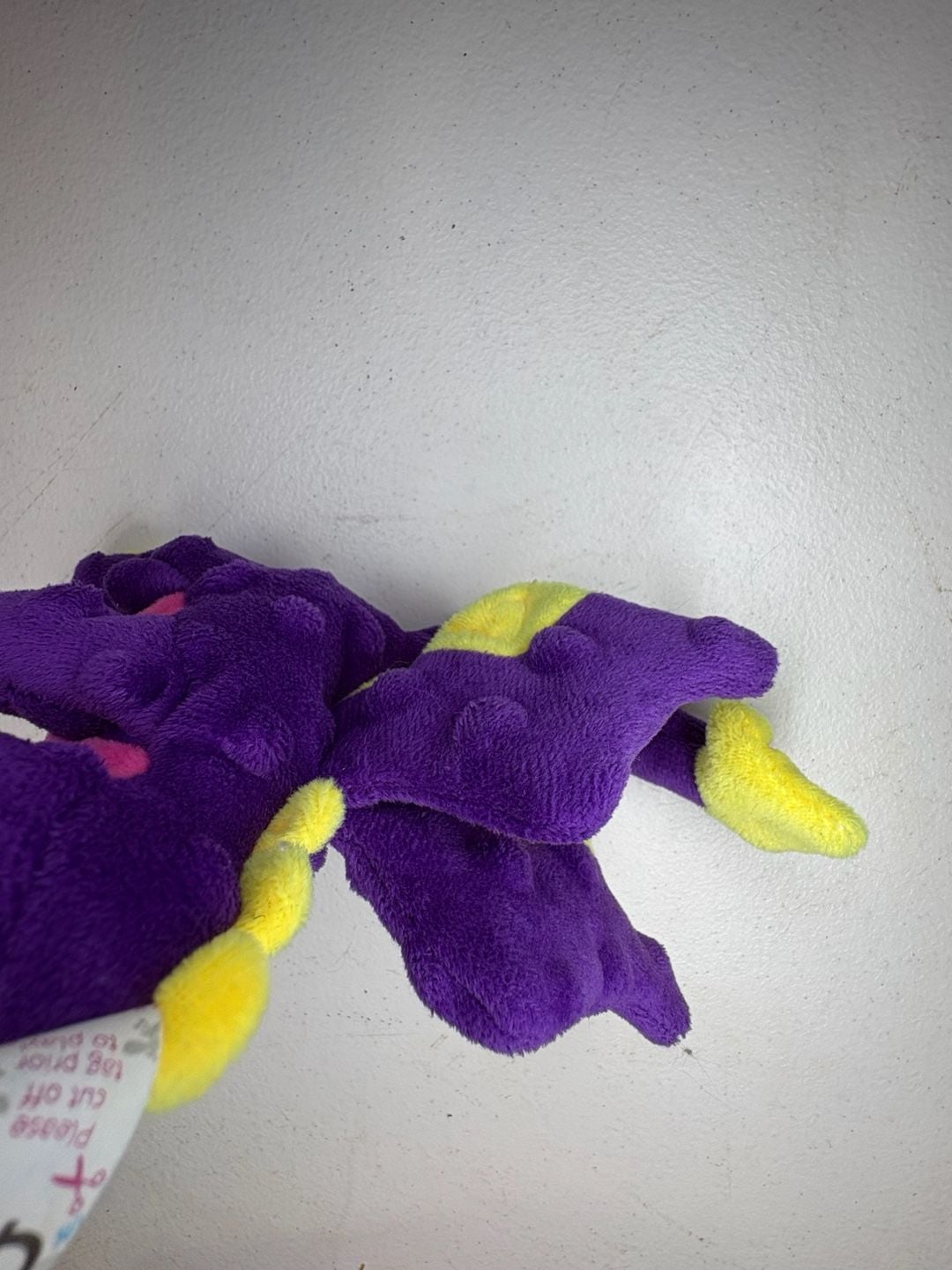 goDog Dragons Squeaker Dog Toy Purple Checkered Plush with Chew Guard Technology 1