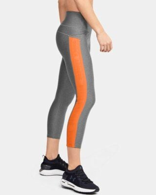 Under Armour HeatGear Women's Compression Ankle Crop Leggings Gray/Orange XL 2