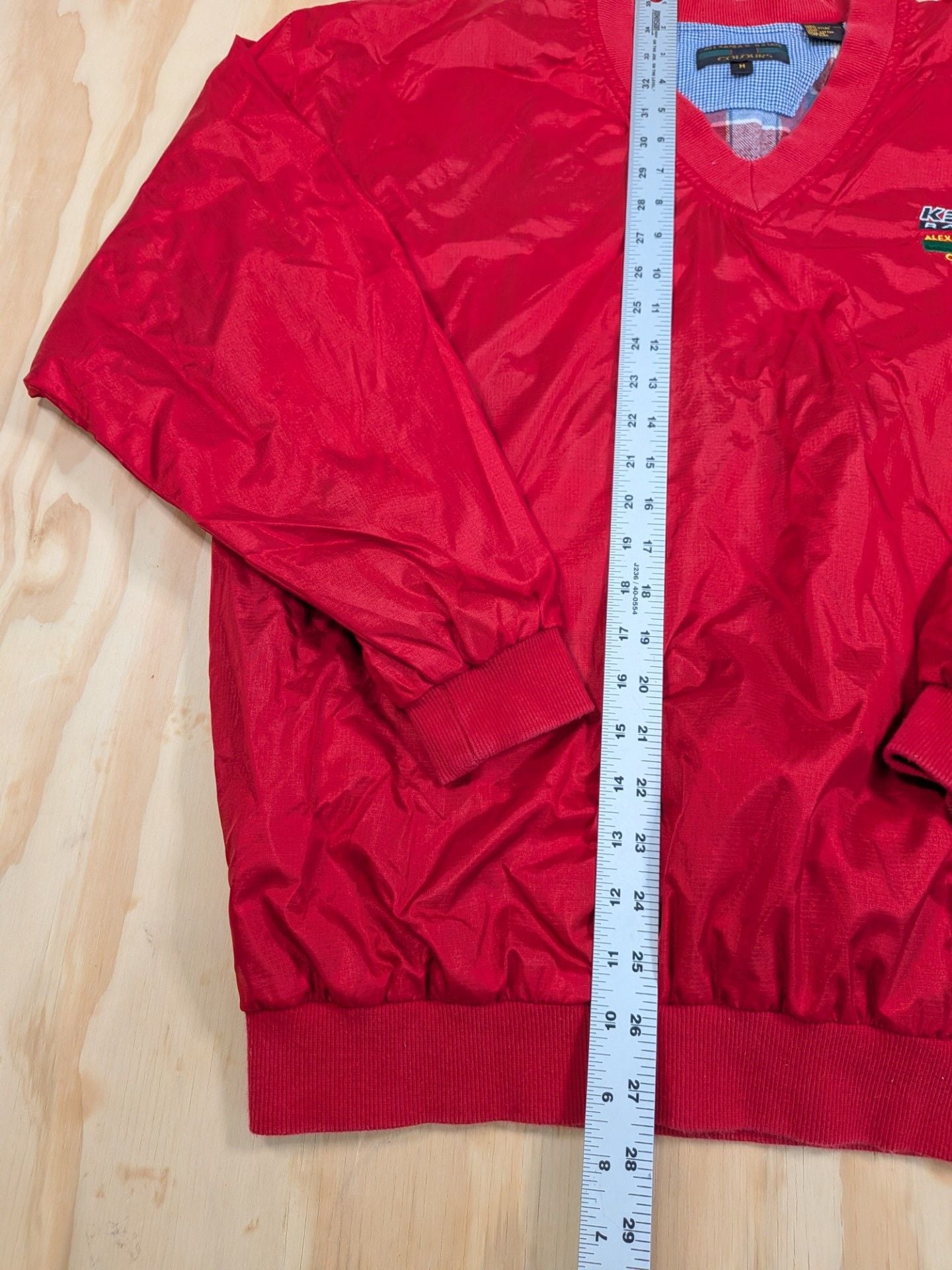 Vintage Alexander Julian Colours Kelley Racing Red V-Neck Pullover Windbreaker 8