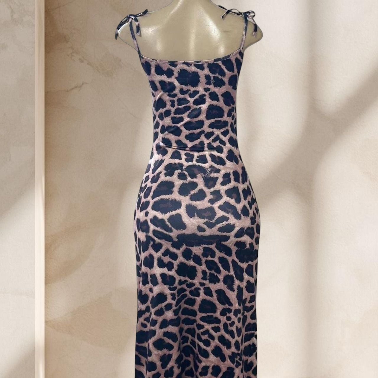 Leopard Print Maxi Dress – Ruched Bodycon Spaghetti Strap Side Slit Sexy Y2K ✧ L 5
