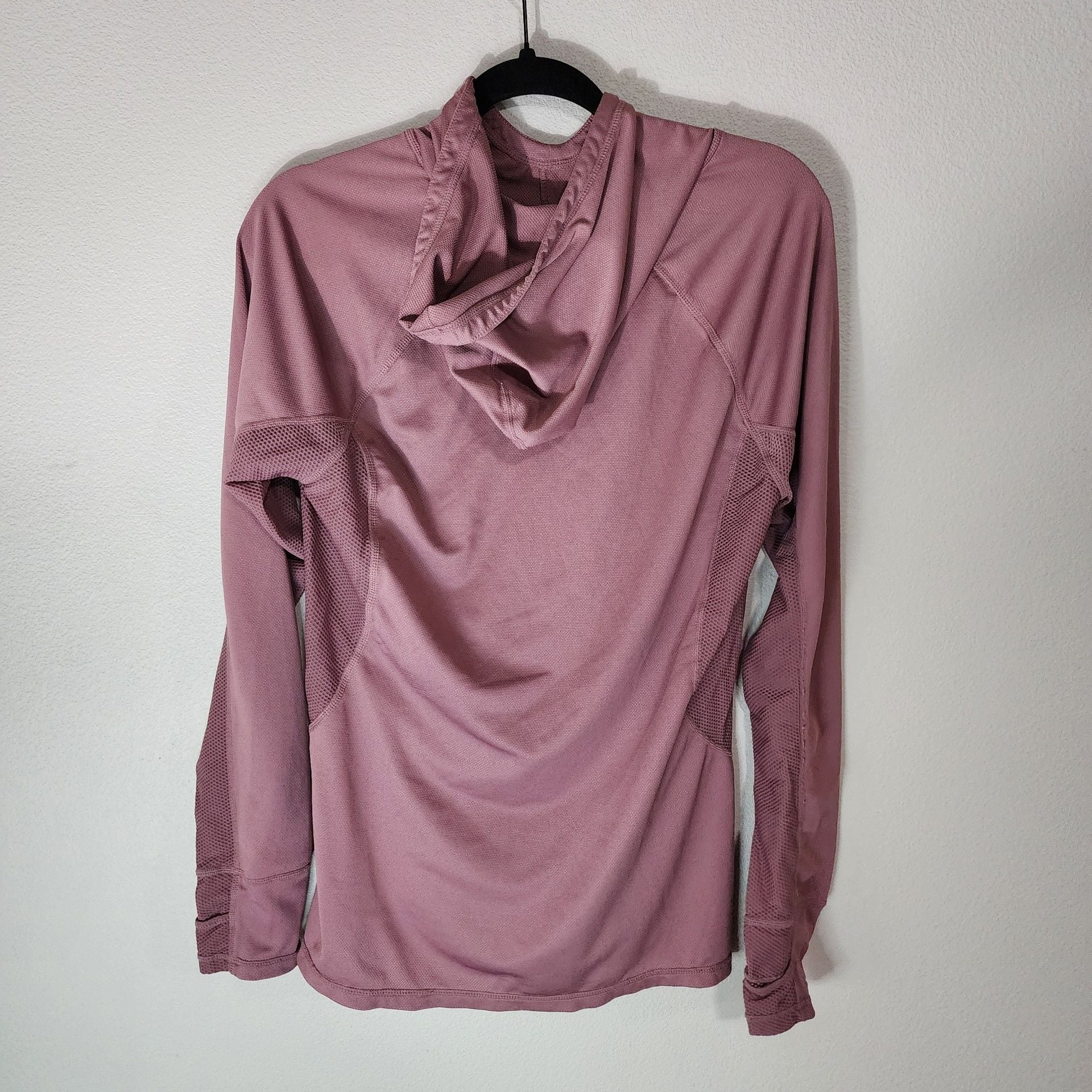 Fabletics Alecia Hooded Pullover Mauve Pink Performance Mesh Hoodie XL 11