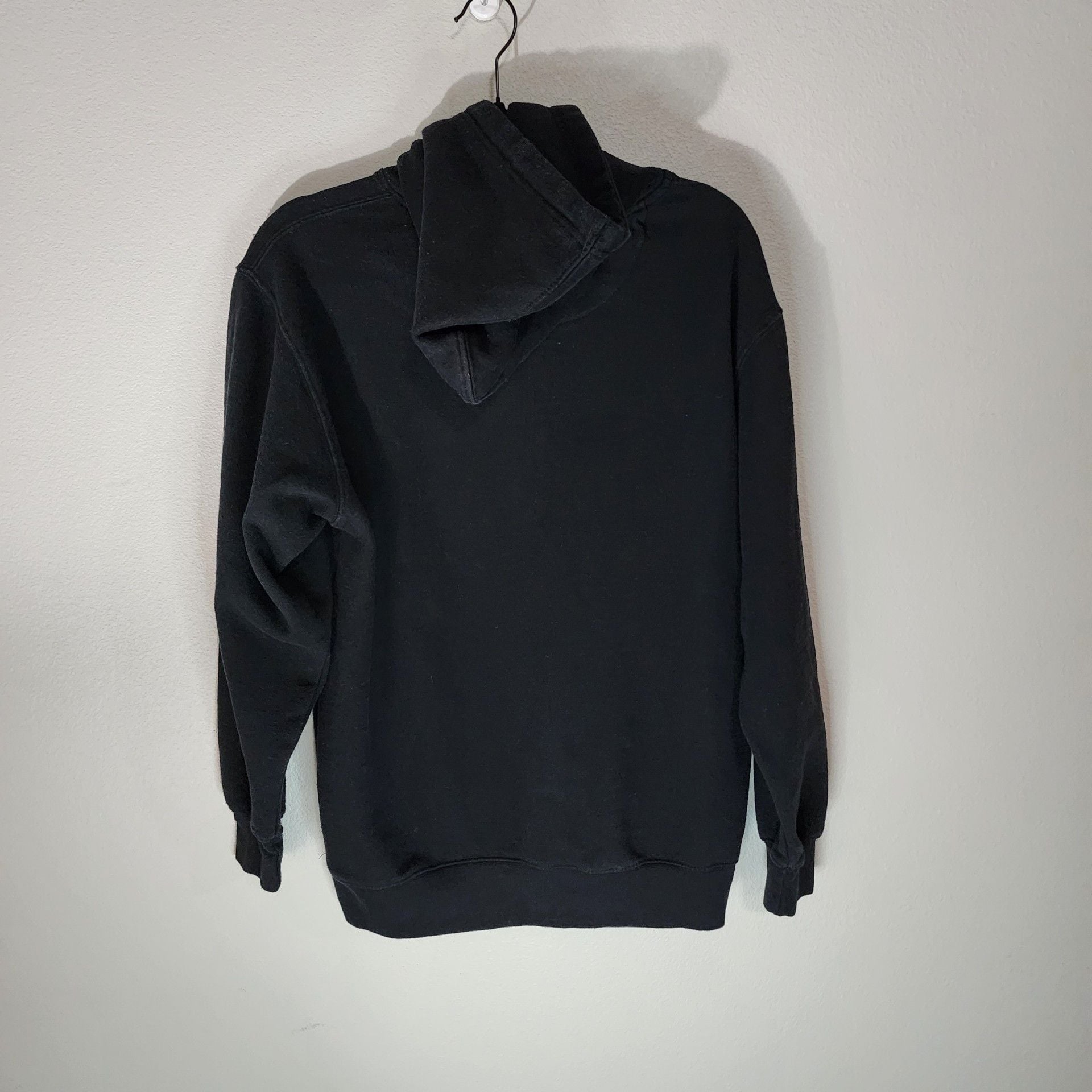 Denim Civilization Black Hoodie with Melting Triple Smiley Face Embroidery 8