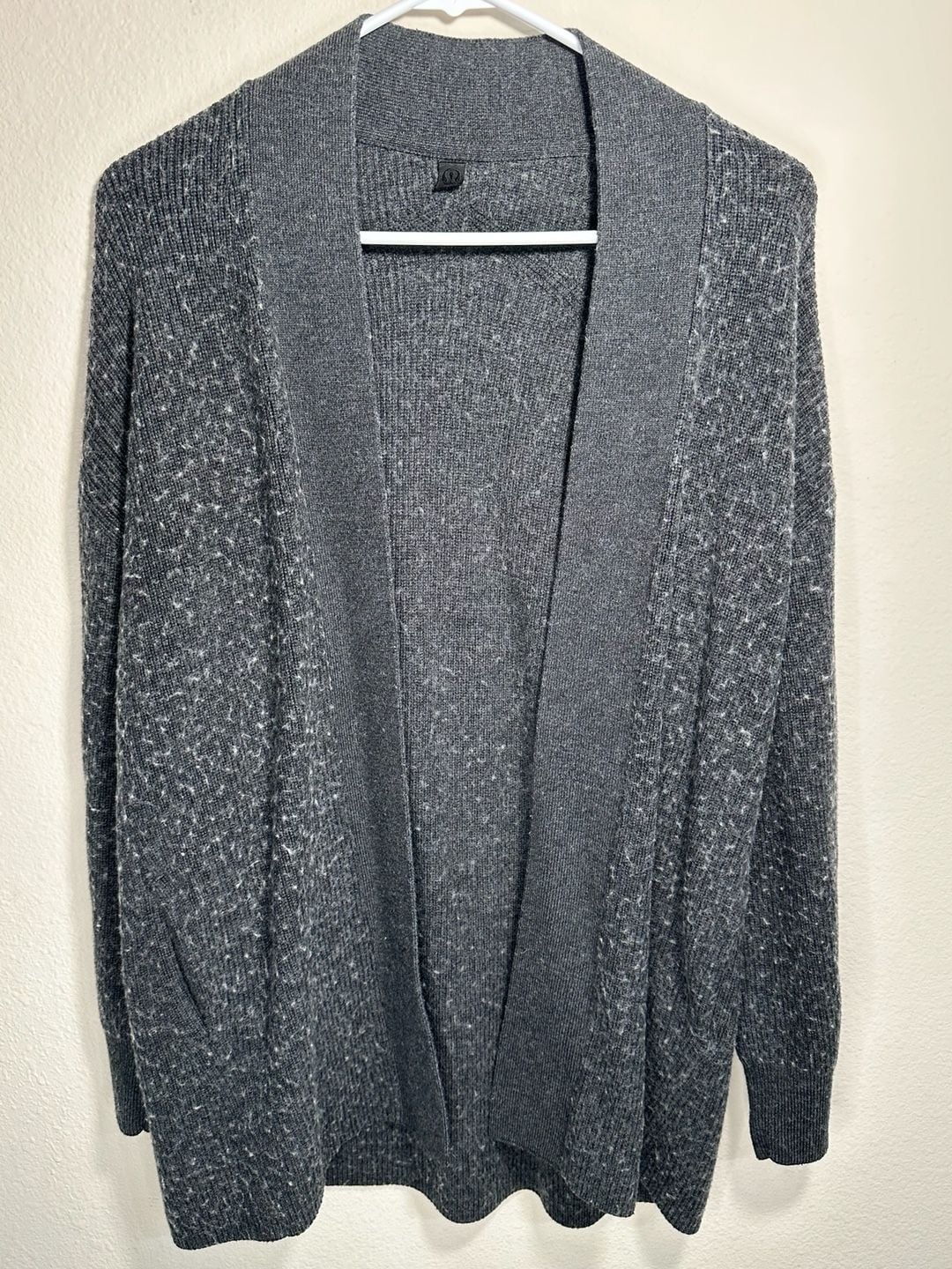 lululemon Merino Wool Blend Open Front Long Cardigan Sweater - Charcoal Grey 2