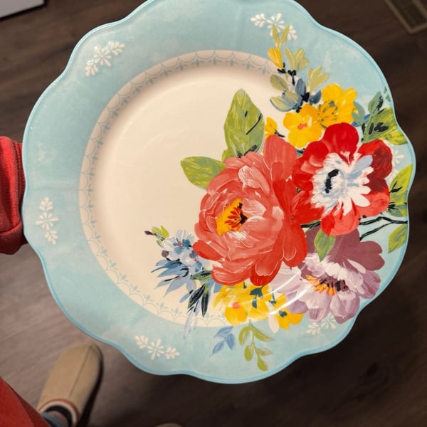The Pioneer Woman Sweet Romance Blossom 10.75-Inch Ceramic Dinner Plate set of 8