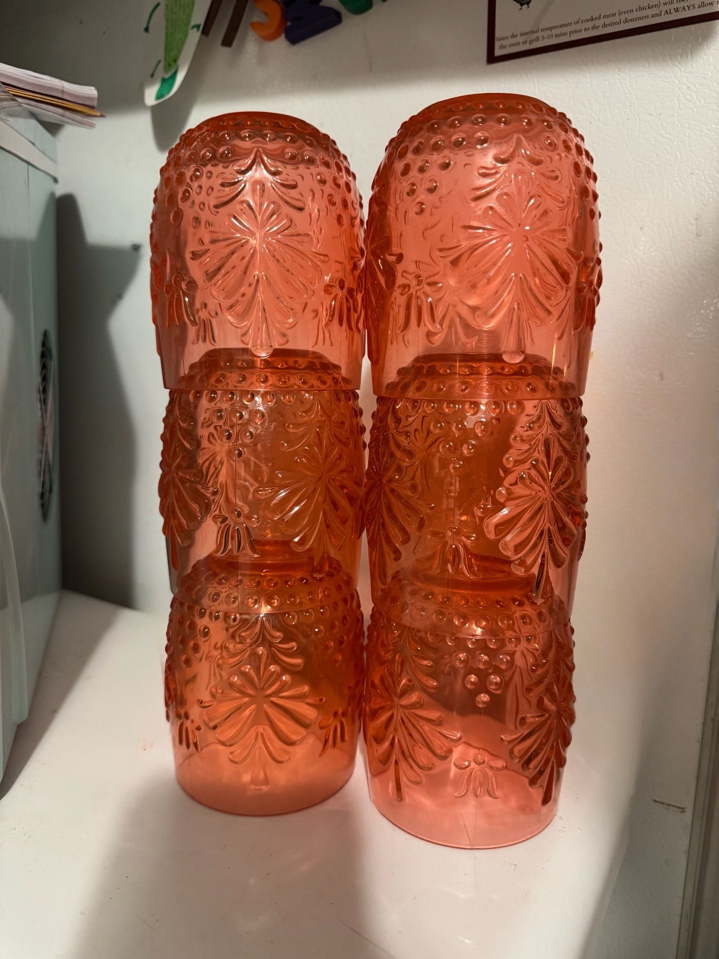 The Pioneer Woman Sunny Days Coral Acrylic 16oz Tumblers Set of 6 2