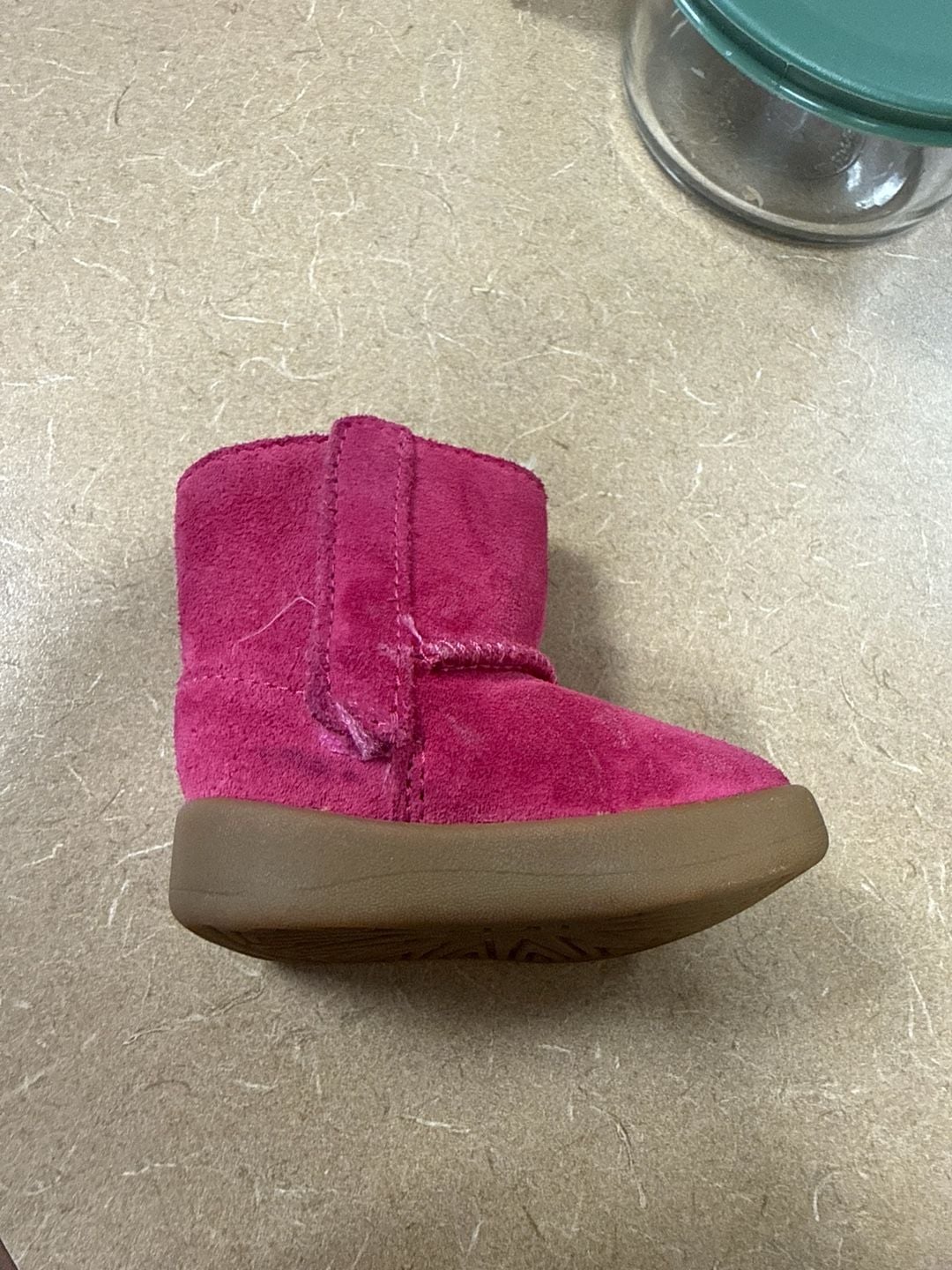 UGG Keelan Baby Girl Pink Suede Fur Lined Boots Size 0/1 2