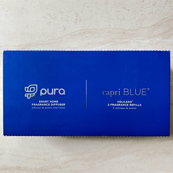 Pura Smart Home Fragrance Diffuser Starter Kit with 2 Capri Blue Volcano Refills
