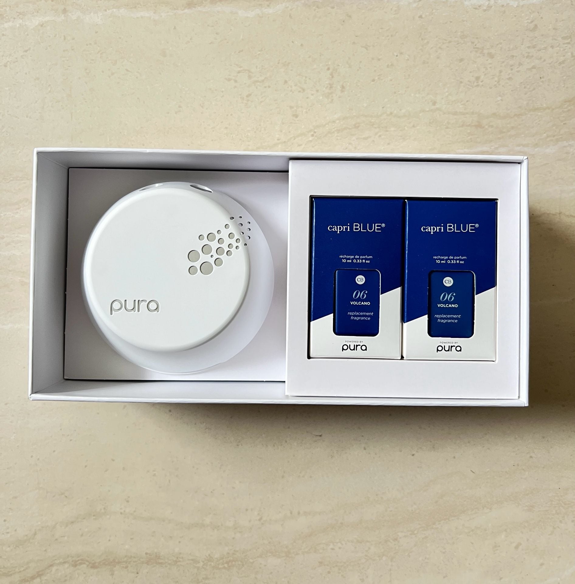Pura Smart Home Fragrance Diffuser Starter Kit with 2 Capri Blue Volcano Refills 2