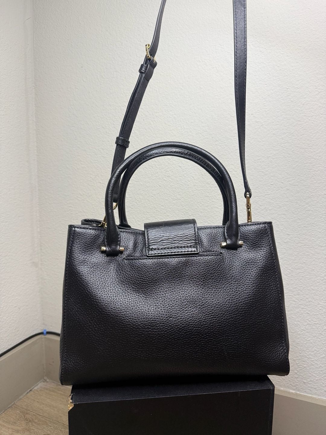 Michael Kors Black Pebbled Leather Small Satchel Crossbody Bag 3
