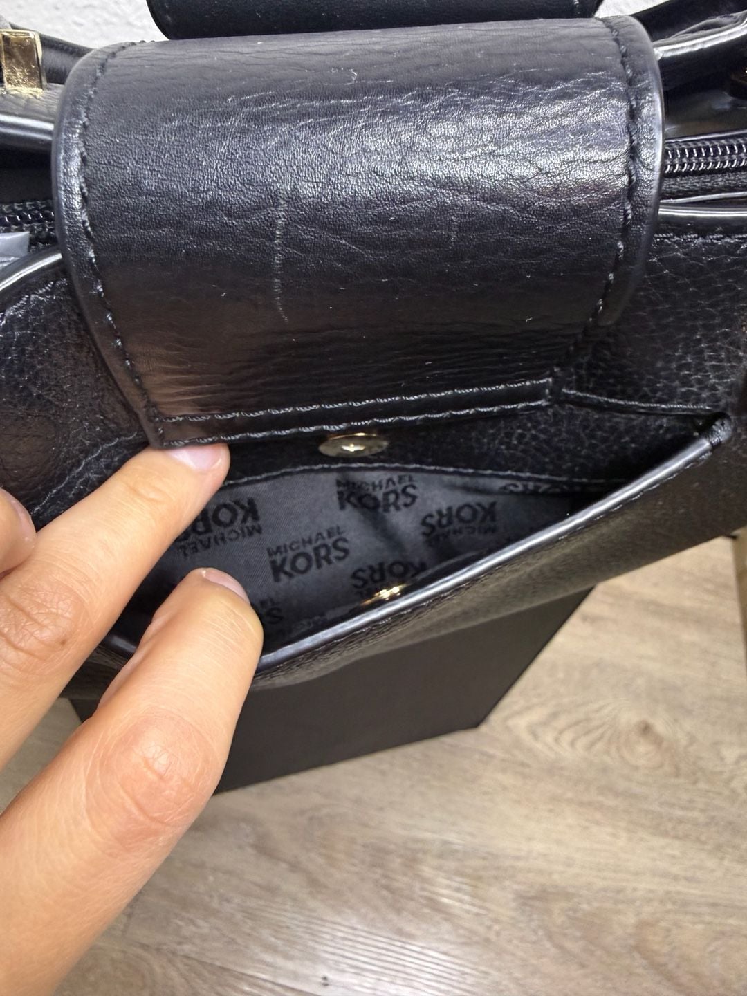 Michael Kors Black Pebbled Leather Small Satchel Crossbody Bag 9