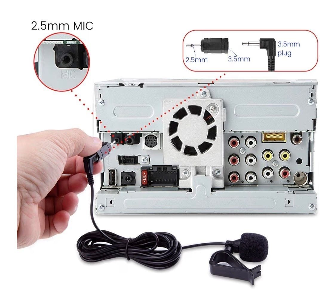 weishan Car Microphone 3.5mm Replacement with 2.5mm Adapter for Pioneer Sony Kenwood JVC 2