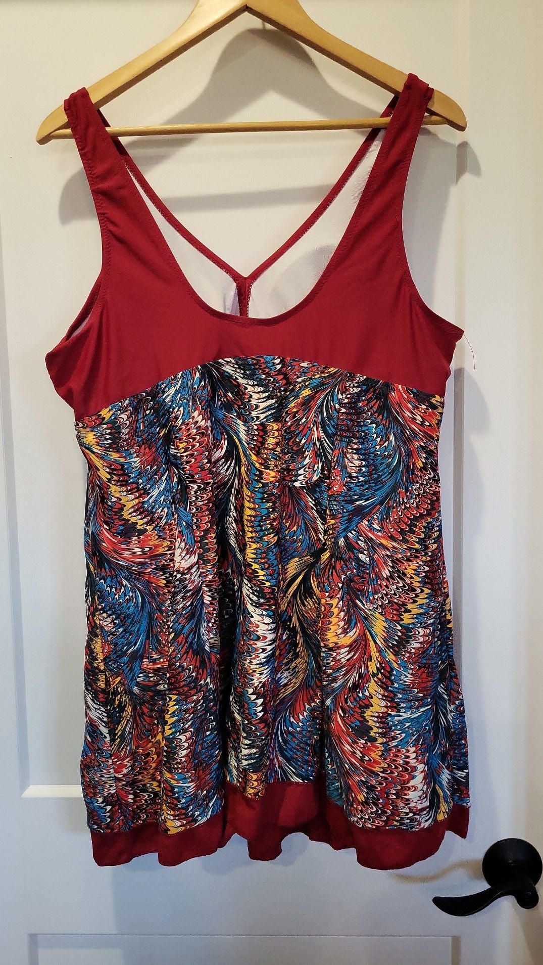 Summer Mae Women Plus Size One Piece Swimdress Tummy Control Bathing Suit with Shorts, size 4XL 3