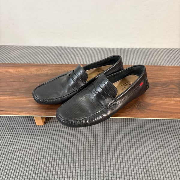 Marc Joseph New York Black Leather Perforated Driving Loafers - 10.5