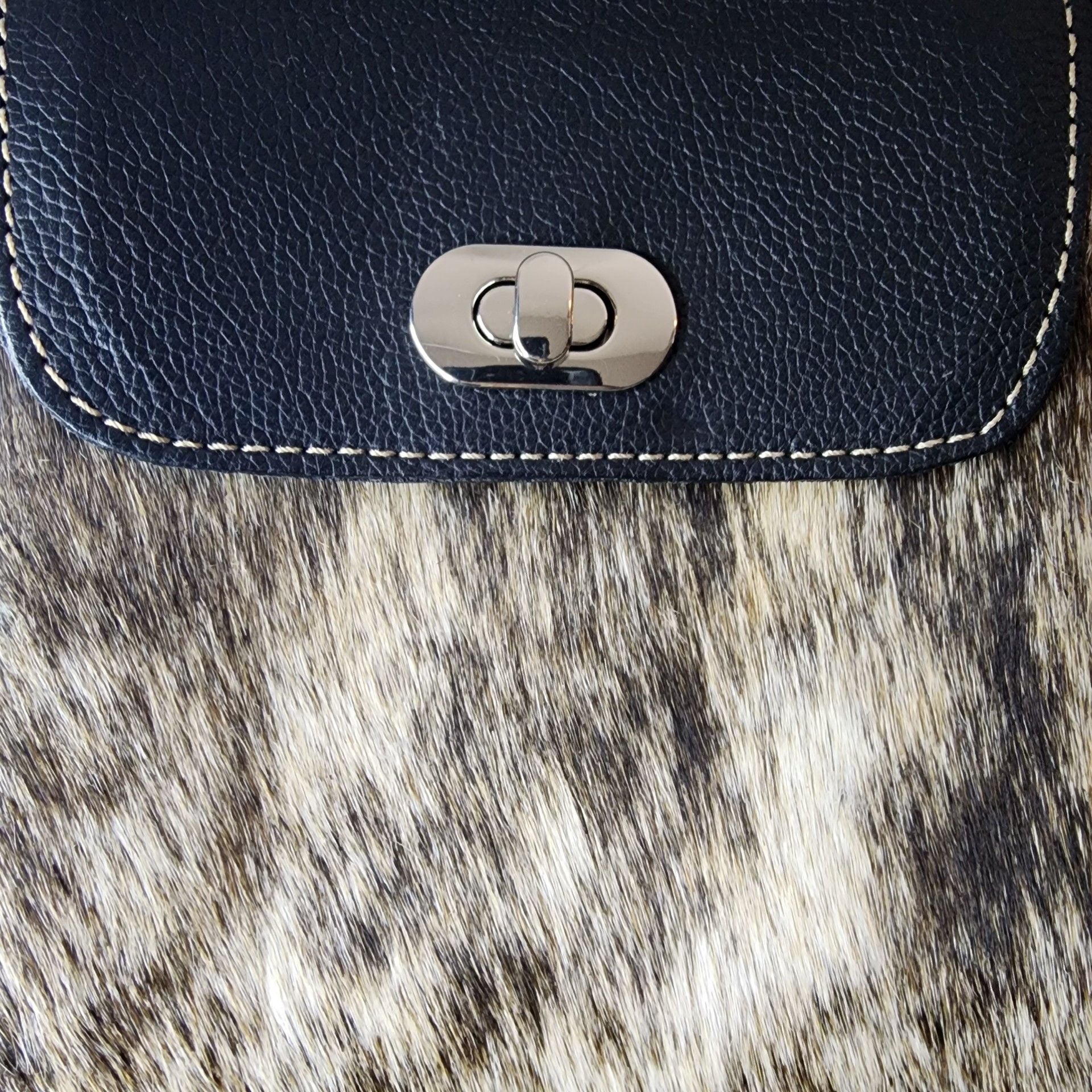 Small Brown and White Cowhide Hair-on-Hide Crossbody Purse 6