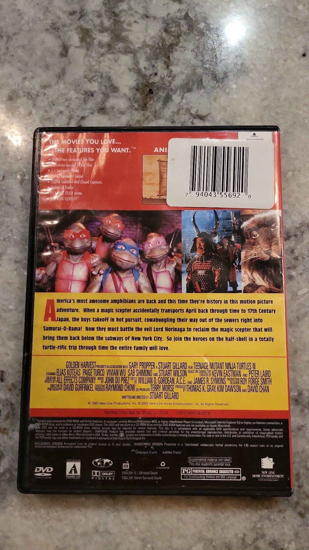 Teenage Mutant Ninja Turtles III (DVD, 2002 Release) 2