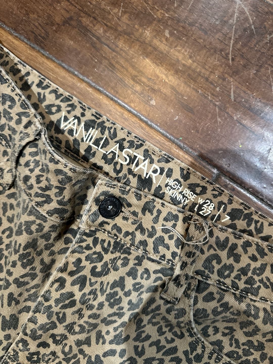 Vanilla Star High Rise Skinny Leopard Print Jeans Size 7 3