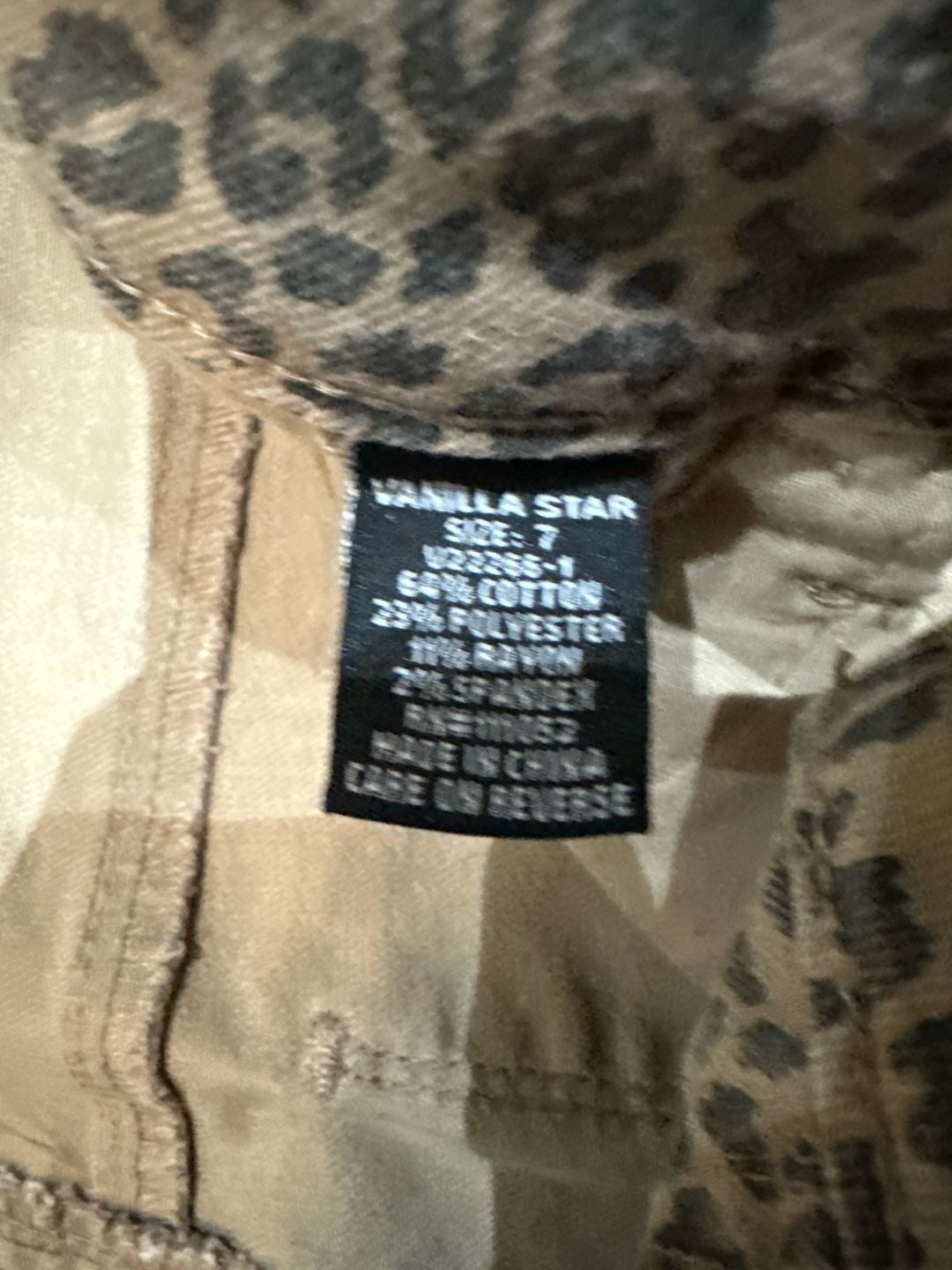 Vanilla Star High Rise Skinny Leopard Print Jeans Size 7 4