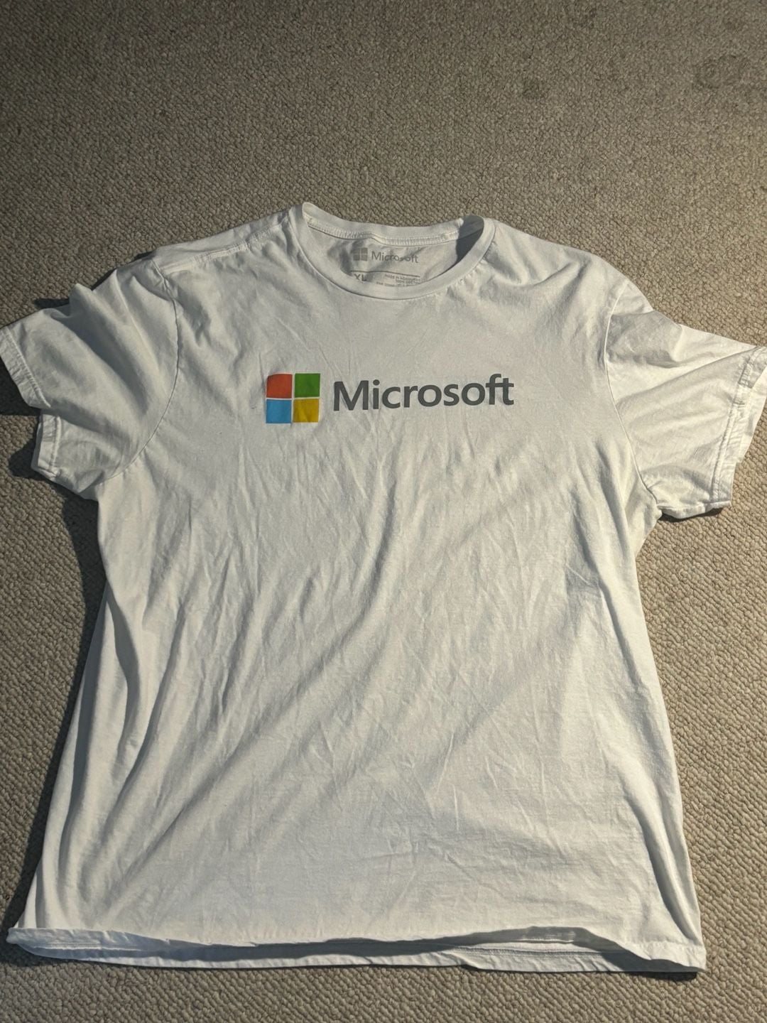 Microsoft Corporate Logo White Graphic T-Shirt XL 2