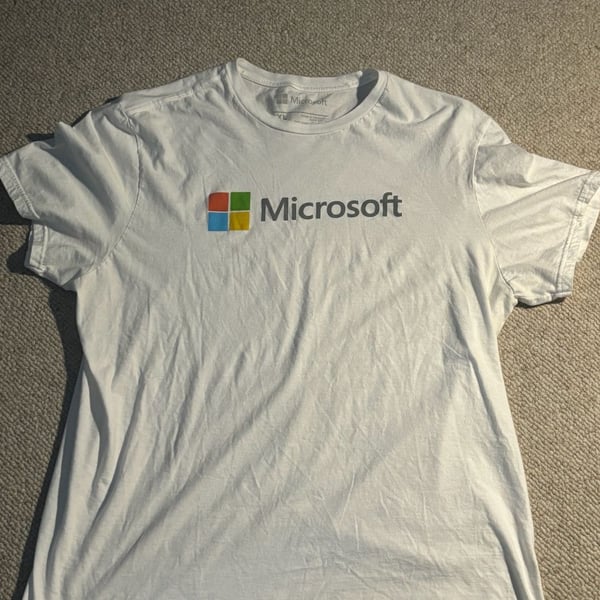 Microsoft Corporate Logo White Graphic T-Shirt XL