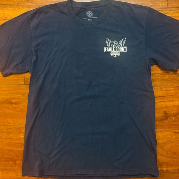 Official Boy Scouts of America Eagle Scout Graphic T-Shirt Navy Blue Adult Large