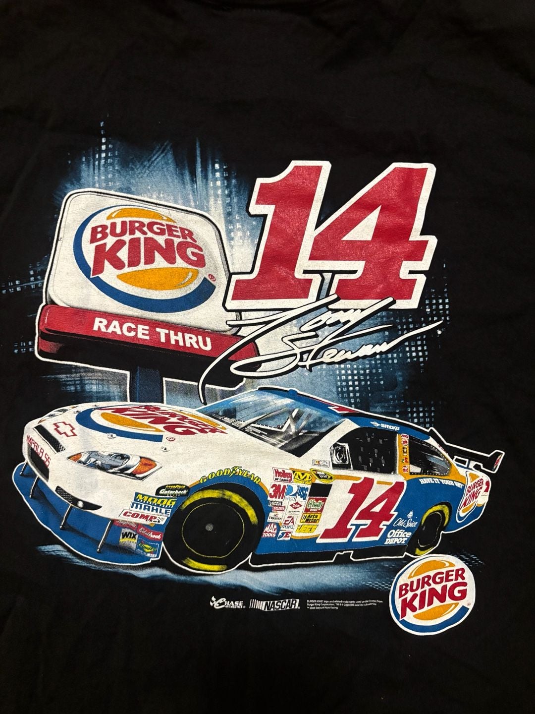 Vintage Tony Stewart #14 Burger King NASCAR Racing T-Shirt 9
