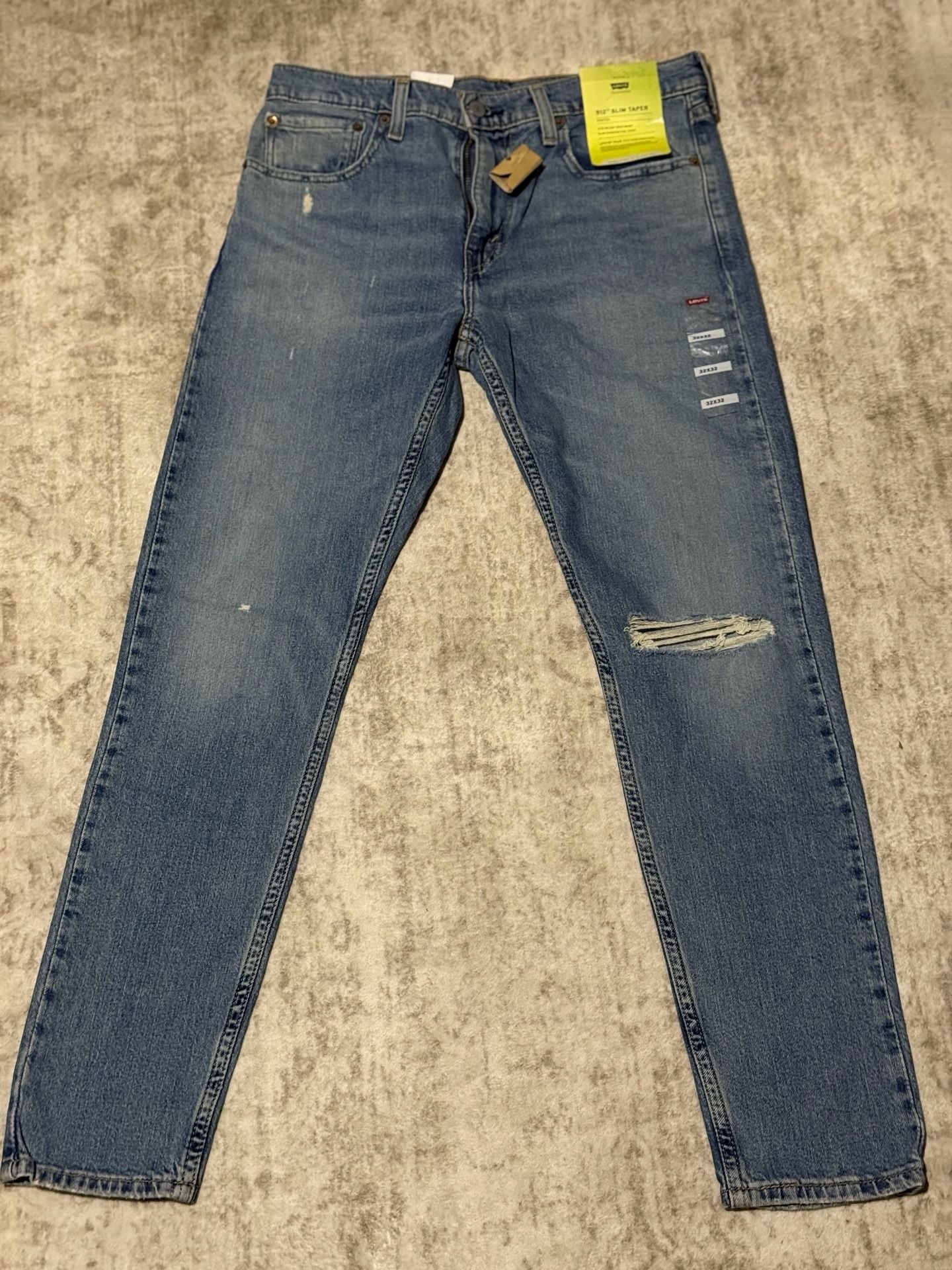 Levi's 512 Slim Taper Flex Eco Performance Distressed Jeans 32x32 2
