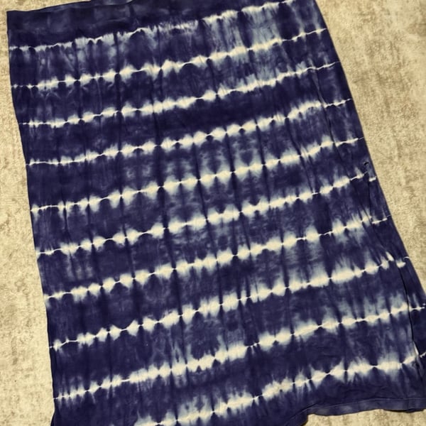 Lane Bryant Plus Size Blue Tie Dye Cotton Modal Maxi Skirt
