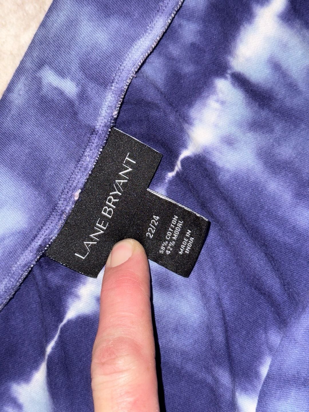 Lane Bryant Plus Size Blue Tie Dye Cotton Modal Maxi Skirt 3