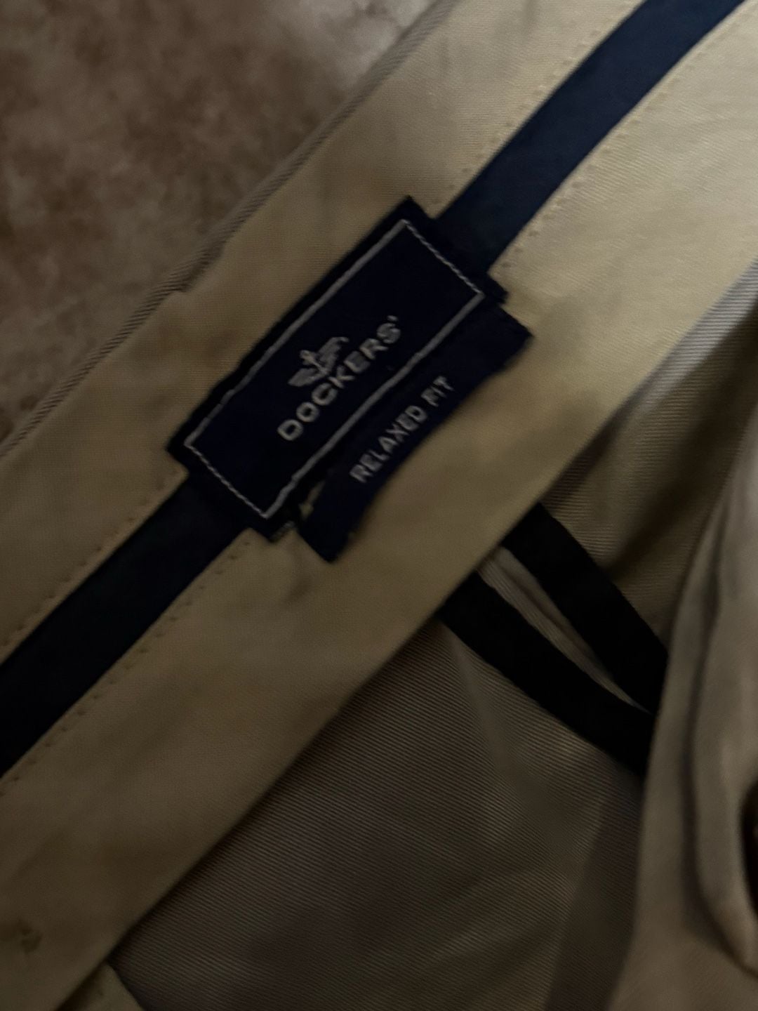 Dockers Relaxed Fit Pleated Khaki Dress Pants in Grey Tan 2