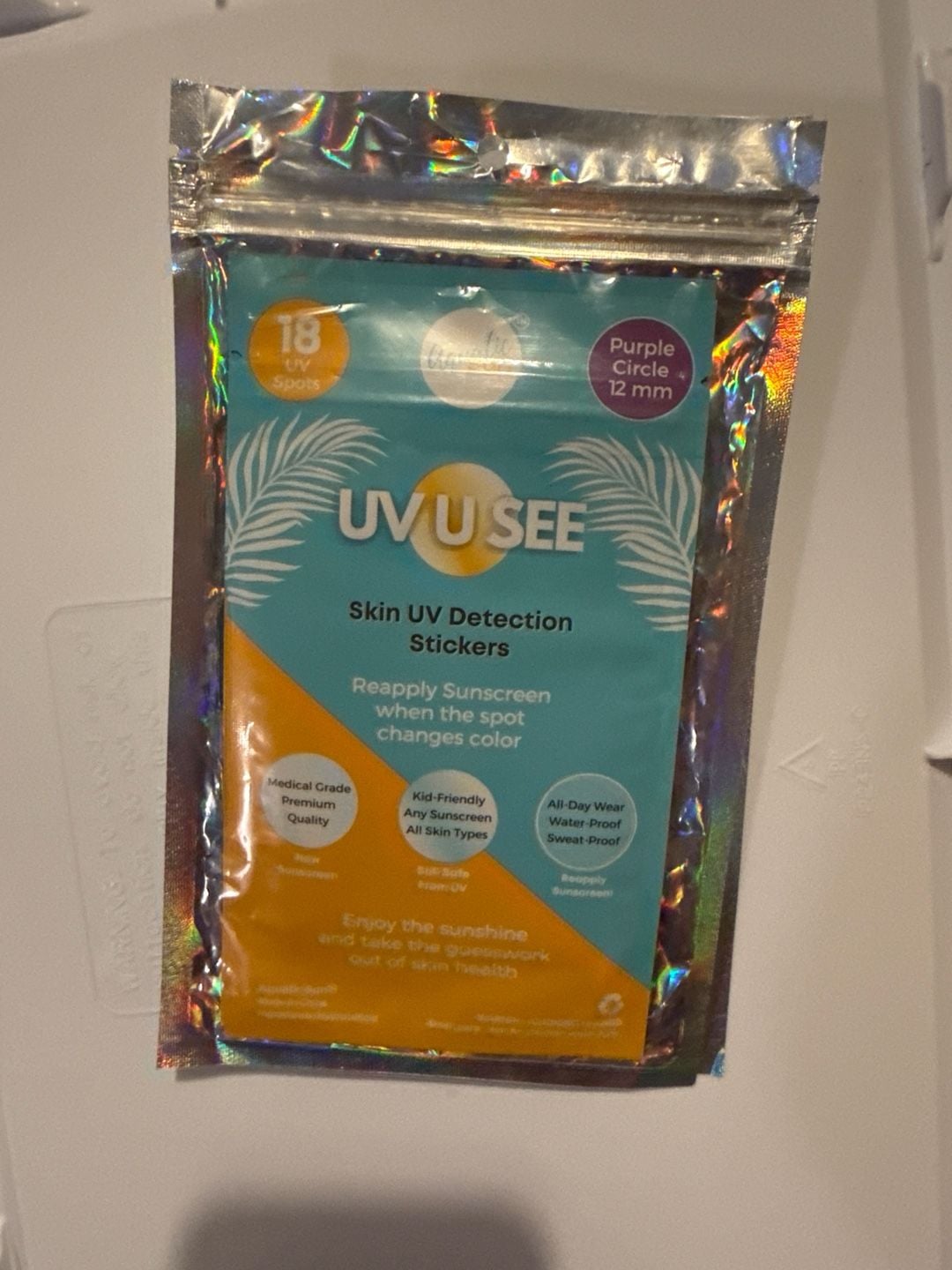 UVU SEE Skin UV Detection Stickers for Sunscreen Reapplication, 18 Count 1