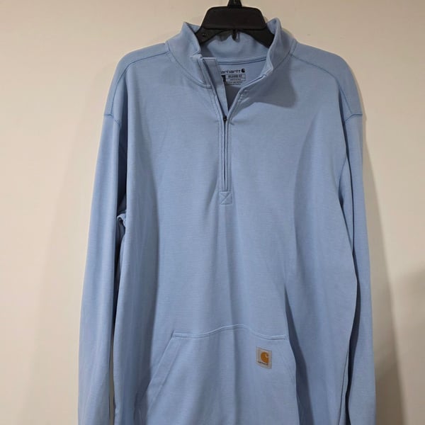 Carhartt Men's Relaxed Fit Long-Sleeve 1/2-Zip Thermal Shirt - Neptune Blue, XL