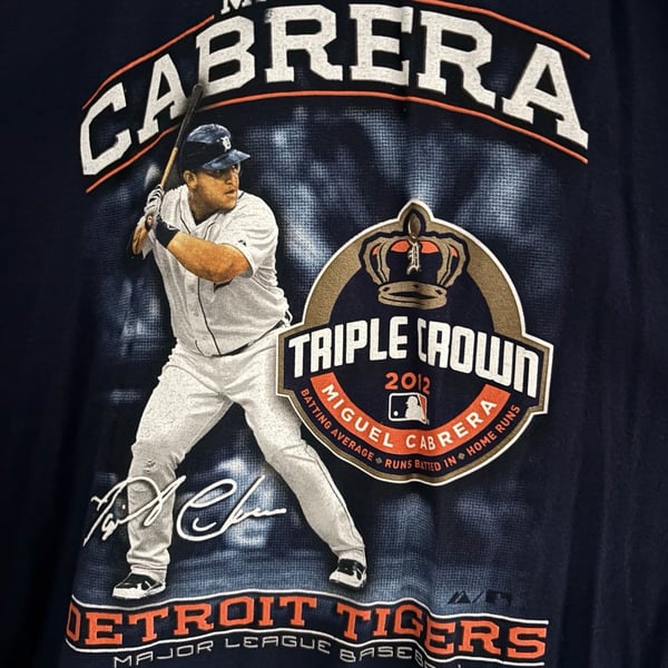 Miguel Cabrera 2012 Detroit Tigers Triple Crown T-Shirt Size 2XL
