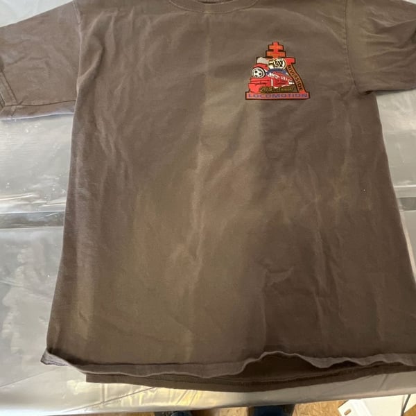 Vintage 2014 Riverside Locomotion 20th Annual Soccer Tournament Faded Brown T-Shirt