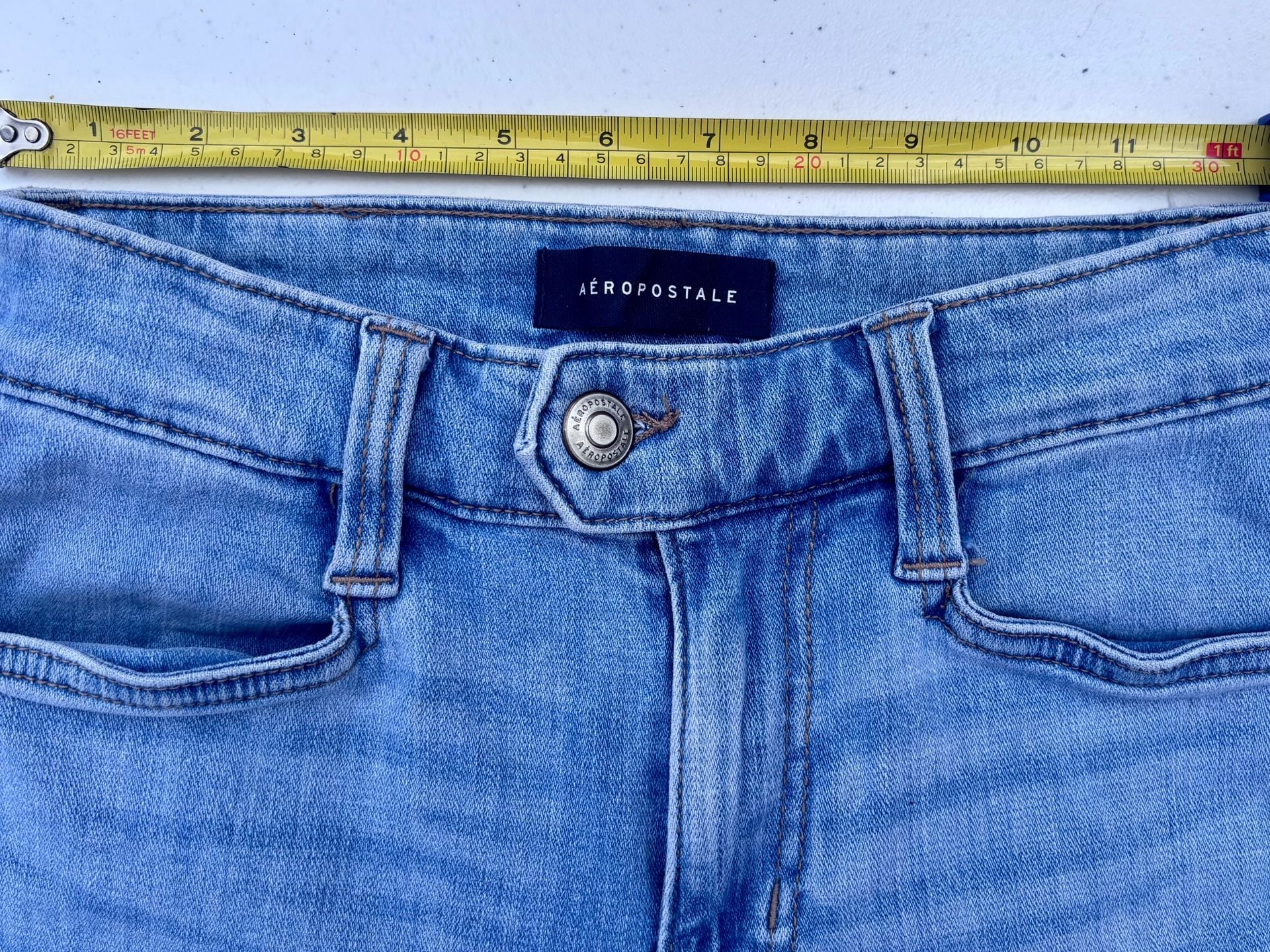 Aeropostale High Rise Denim Cut-Off Shorts, Light Wash, Size 00 Short 10