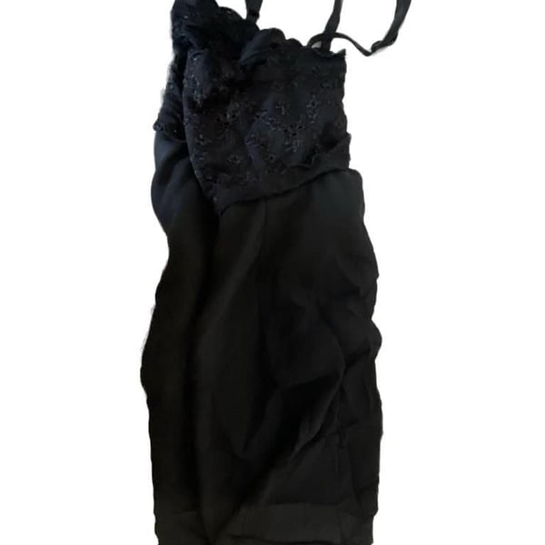 Cacique Sexy Sensual Black Sheer Babydoll Lingerie Top Size 26/28