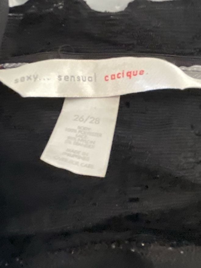 Cacique Sexy Sensual Black Sheer Babydoll Lingerie Top Size 26/28 7