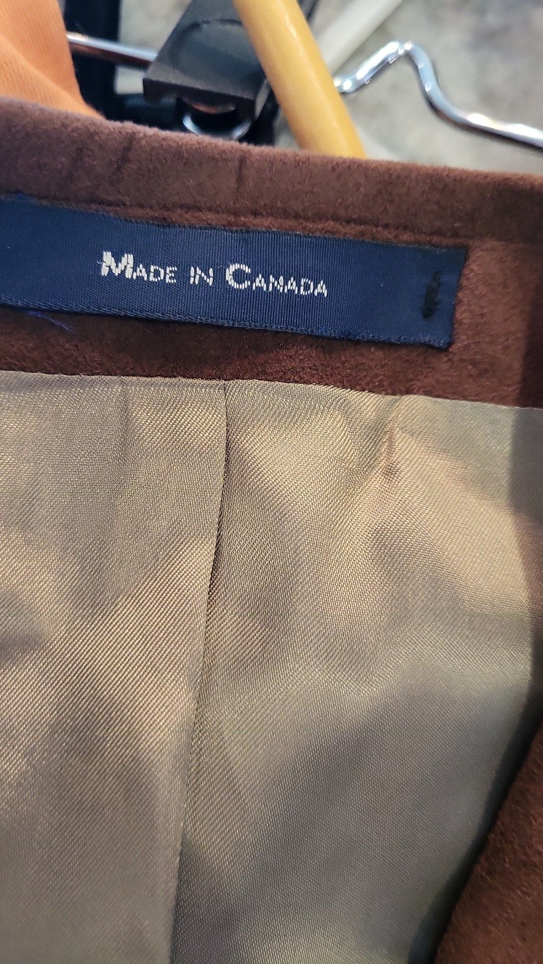 Vintage Kasper Men's 42R Microfiber Suede Blazer Sport Coat Made in Canada Brown 4