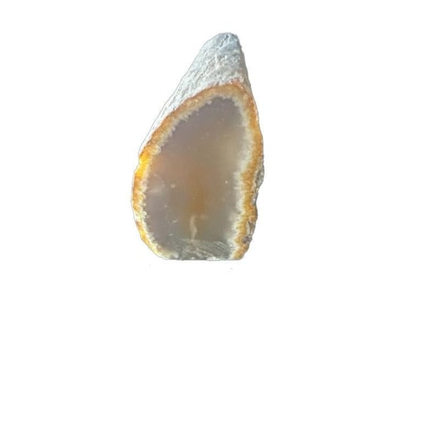 Natural Polished Agate Nodude Slice with Raw Exterior