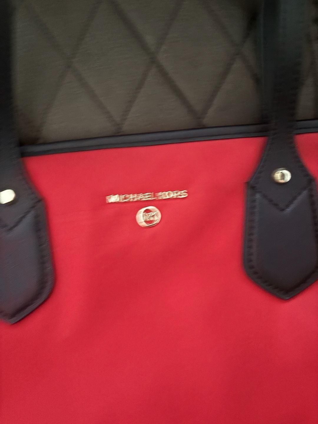 Michael Kors Eva Nylon Tote Bag in Red and Black 6