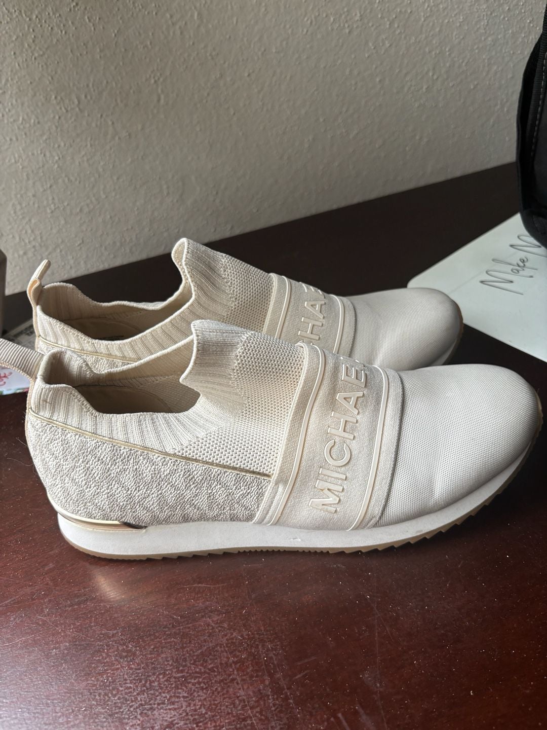 Michael Kors Bodie Slip-On Mesh Sneakers in Pale Gold/Beige 3