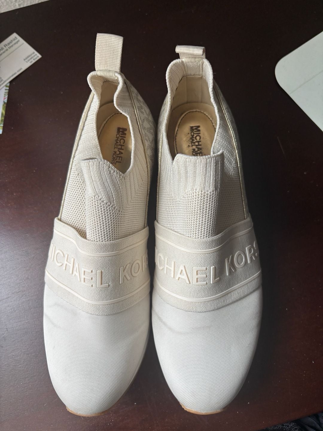Michael Kors Bodie Slip-On Mesh Sneakers in Pale Gold/Beige 6