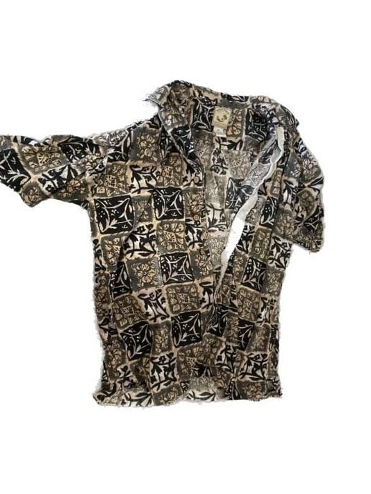 Vintage Gold Wear America Hawaiian Classics Short Sleeve Button Down Shirt Size Medium 2